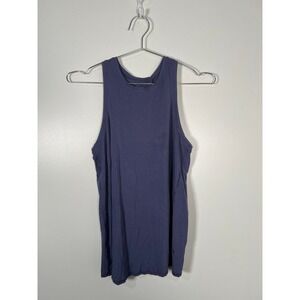 Lululemon High Neck Open Tulip Back Tank Top Purple Blue Athletic Gym Size 6 8
